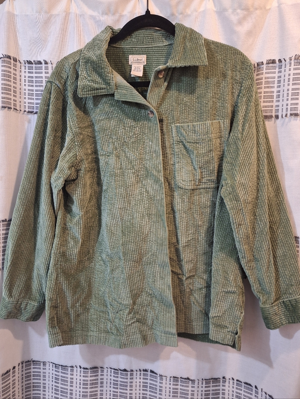 L.L. Bean Light Green Corduroy Button Jacket